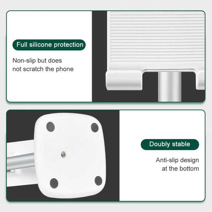 Choetech H035 Aluminiumständer für ein Telefon oder Tablet mit Anpassung – Weiß und Silber