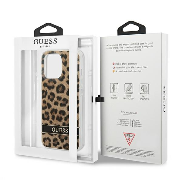 Hülle GUESS Apple iPhone 13 13 Pro Leopard Braun Hartcase