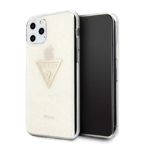 Cover guess Apple iPhone 11 Pro oro/oro custodia rigida Glitter Triangle Case