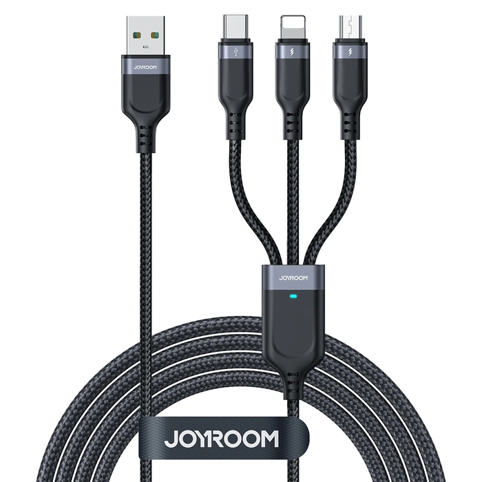 Câble 3-en-1 Joyroom Multi-Use Series S-1T3018A18 Lightning USB-C micro USB 30 cm - noir