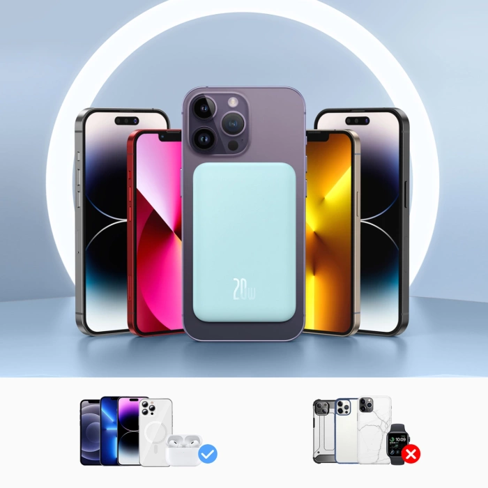 Baseus Mini-Powerbank 5000 mAh 20 W + USB-C-Kabel (20 V/3 A) – blau