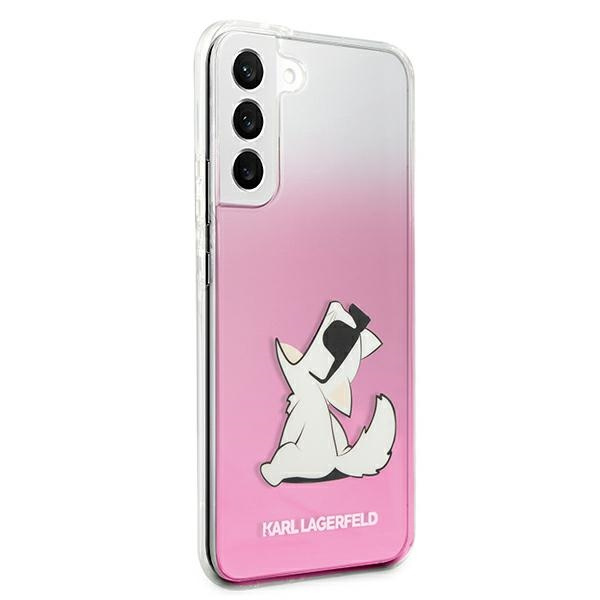 Hülle KARL LAGERFELD Samsung Galaxy S22 Plus Choupette Essen Rosa Hartcase