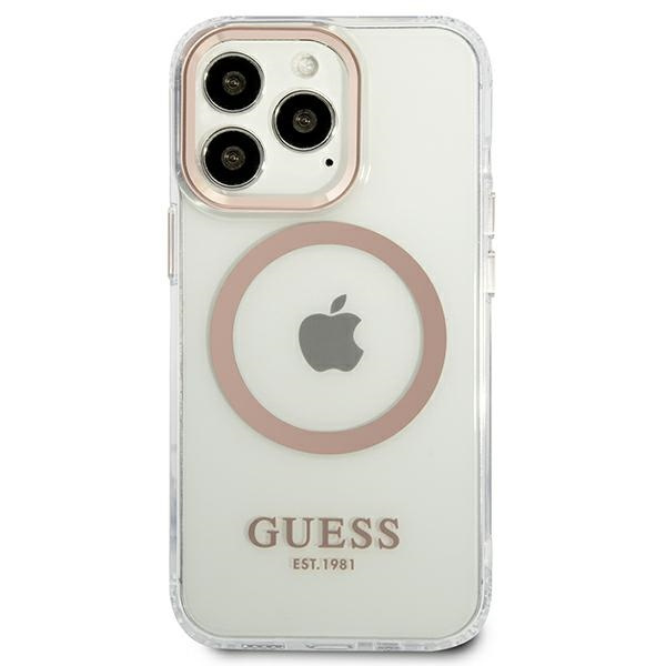 Hülle GUESS Apple iPhone 13 Pro Max Metal Outline MagSafe Gold Hardcase