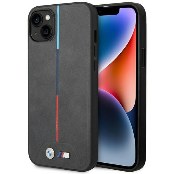 Hülle BMW BMHCP14M22PVTA iPhone 14 Plus 6,7" Grau/Grau Gesteppt Tricolor