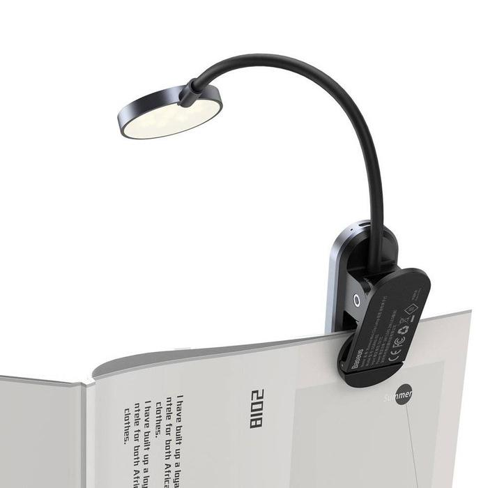 Baseus mini LED reading lamp with clip gray (DGRAD-0G)