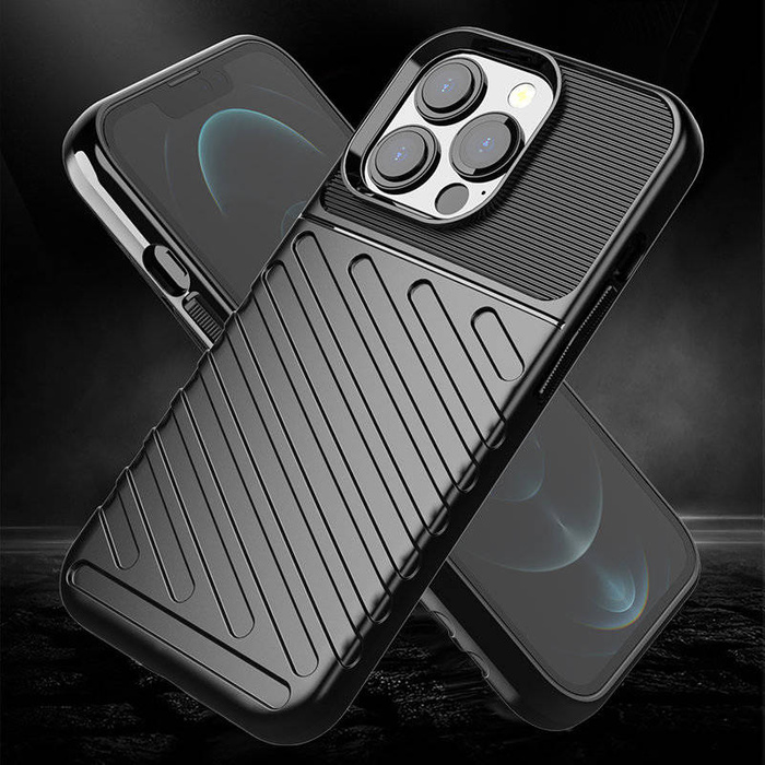 Cover corazzata flessibile Thunder Case per iPhone 13 Pro nera