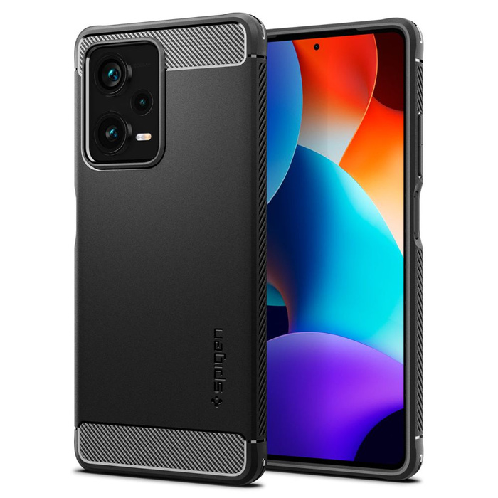 Hülle Spigen Rugged Armor Xiaomi Redmi Note 12 Pro+ Plus 5G MATTE Schwarz