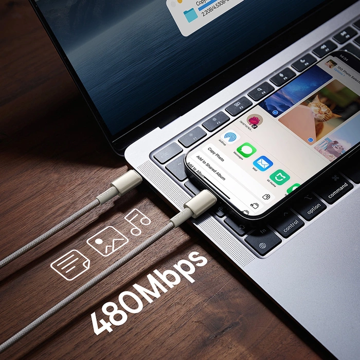 Baseus Tungsten Gold USB-C / USB-C 100W 2m cable - gold
