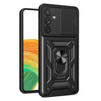 Coque Hybrid Armor Camshield pour Samsung Galaxy A14 coque blindée avec cache caméra noir
