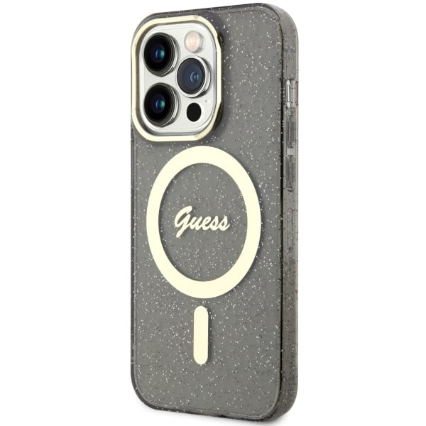 Coque Guess GUHMP14LHCMCGK iPhone 14 Pro 6.1" noir/noircase Glitter Or MagSafe Case