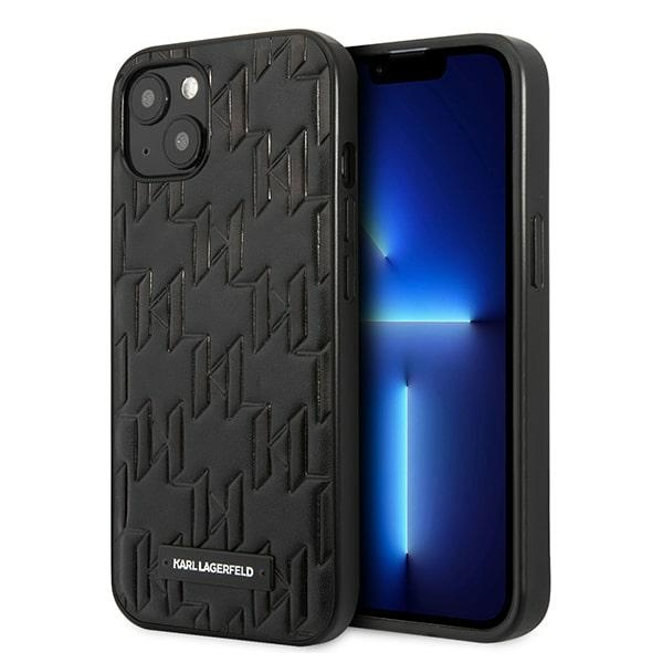 Hülle KARL LAGERFELD Apple iPhone 13 Mini-Monogramm-Plakette Schwarz Hartcase