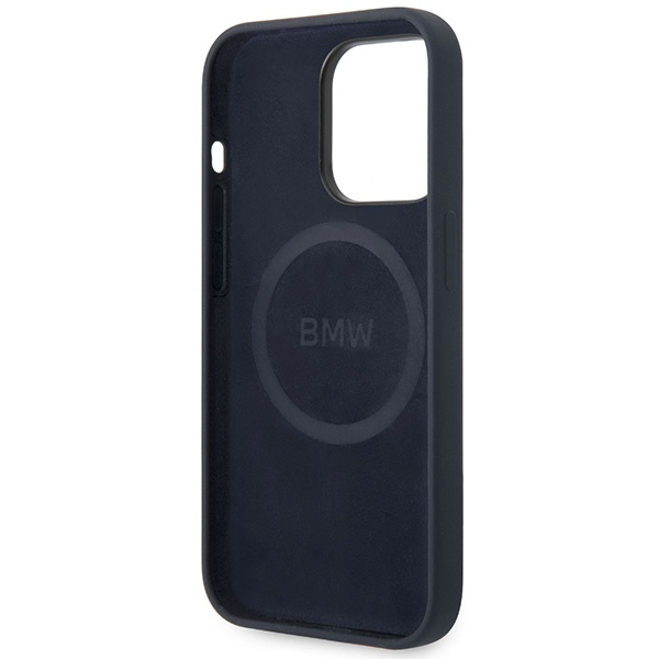 Funda BMW BMHMP14LSILNA iPhone 14 Pro 6.1" azul marino/azul marino Silicona Metal Logotipo MagSafe