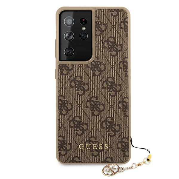 Guess GUHCS21LGF4GBR S21 Ultra G998brązowy/brown hardcase 4G Charms Collection