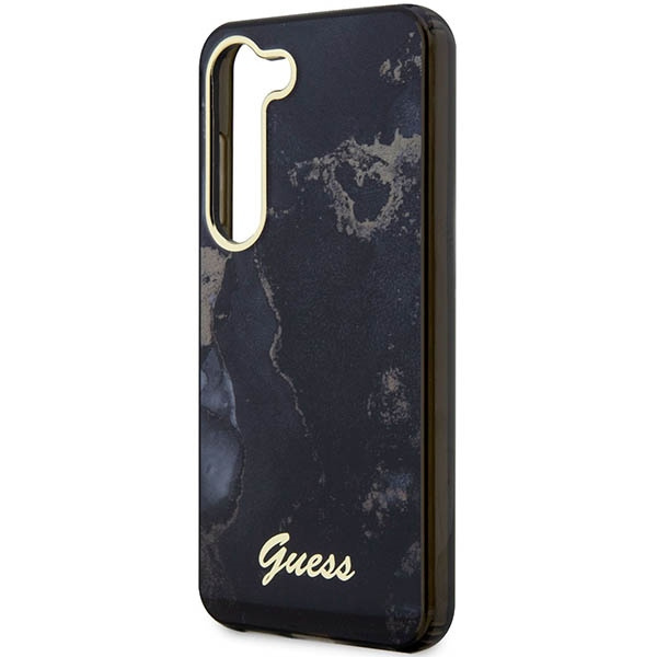 Coque Guess Guhcs23shtmrsk S23 S911 Black/Black Hardcase Golden Marble Collection Case