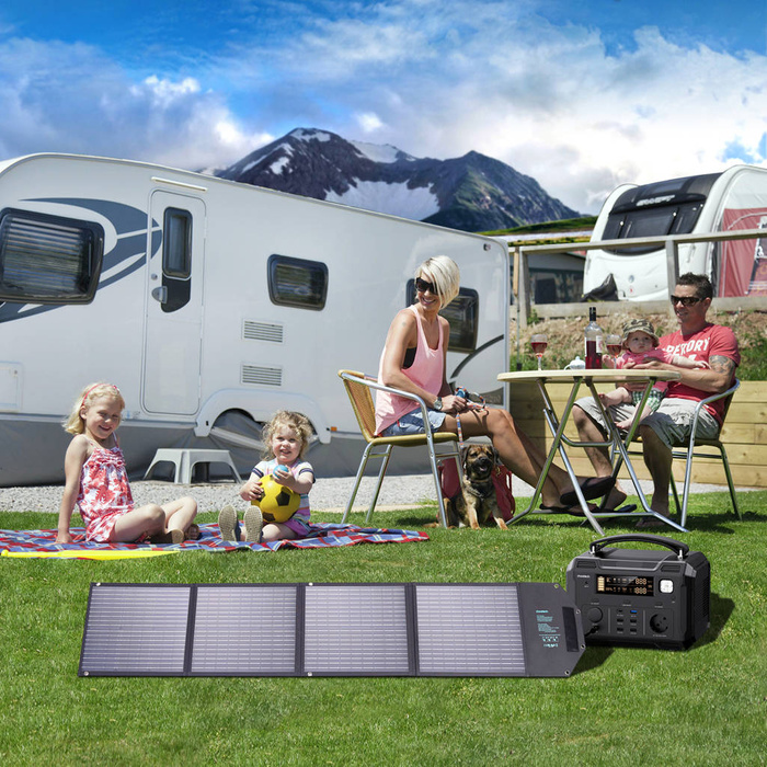 Choetech cargador solar 100W plegable 2x USB 1x USB C PD QC negro (SC009-V2)