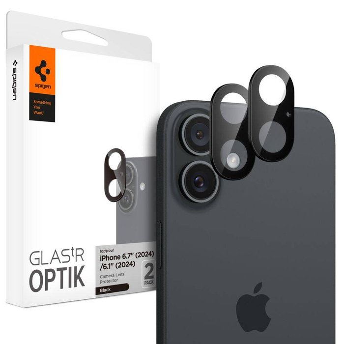 Spigen IPhone KAMERASCHUTZ OPTIK GLAS.TR KAMERASCHUTZ 2ER-PACK 16 / 16 PLUS SCHWARZ