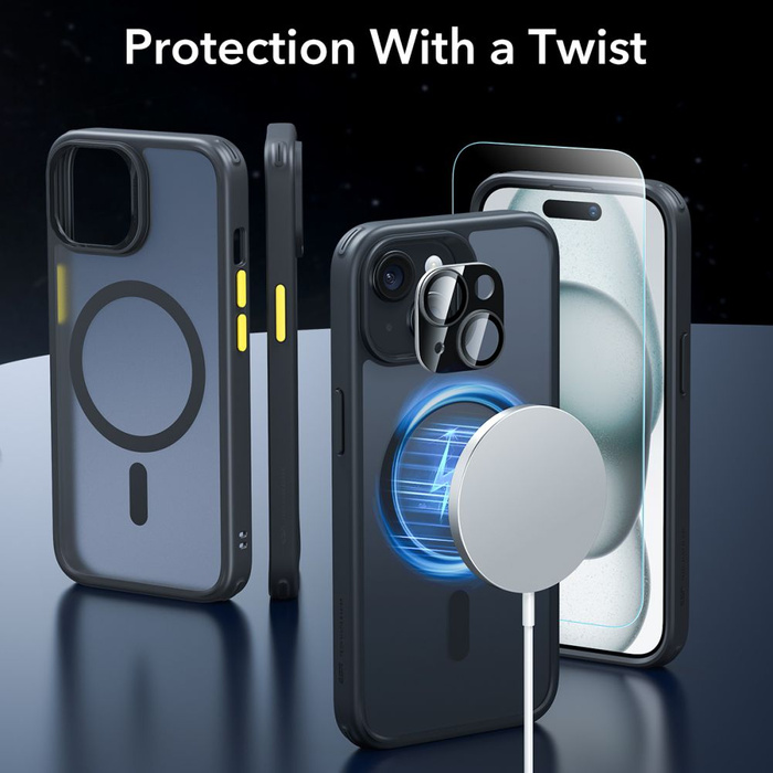 Etui ESR CLASSIC PRO SET HALOLOCK MAGSAFE IPHONE 15 FROSTED BLACK