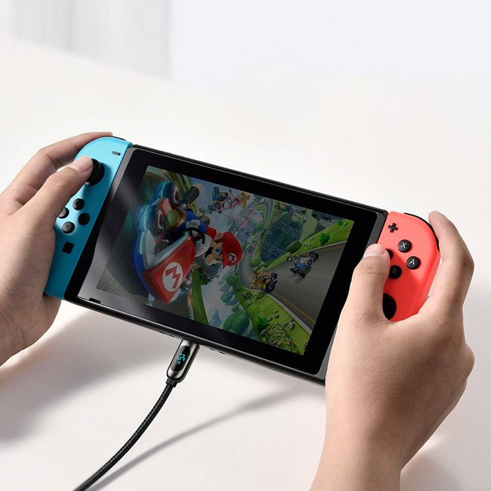 Baseus USB Type C - Câble USB Type C 100 W (20 V / 5 A) 1 m Power Delivery avec wattmètre à écran d&#39;affichage noir (CATSK-B01)