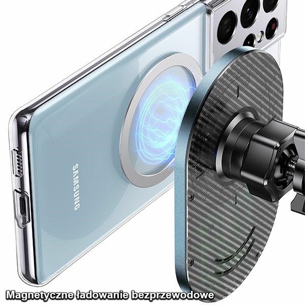 USAMS Magnetic Car Wireless Charging 15W Soporte de inducción para la rejilla de ventilación gris / gris CD170DZ01 (US-CD170)