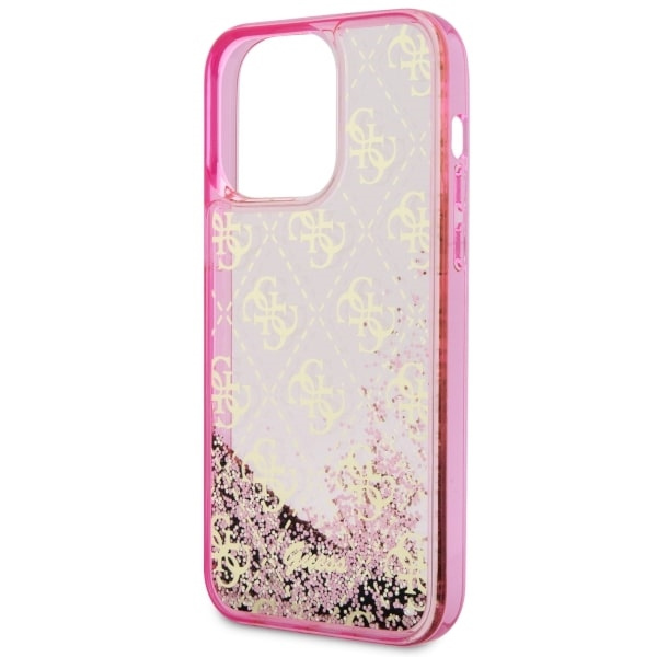 Case Guess GUHCP14LLC4PSGP iPhone 14 Pro 6.1" pink/pink hardcase Liquid Glitter 4G Transculent Case
