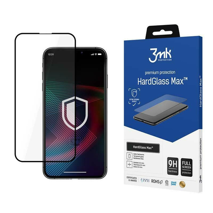 3mk HardGlass Max iPhone 14 6,1" schwarz/schwarz, FullScreen Glas