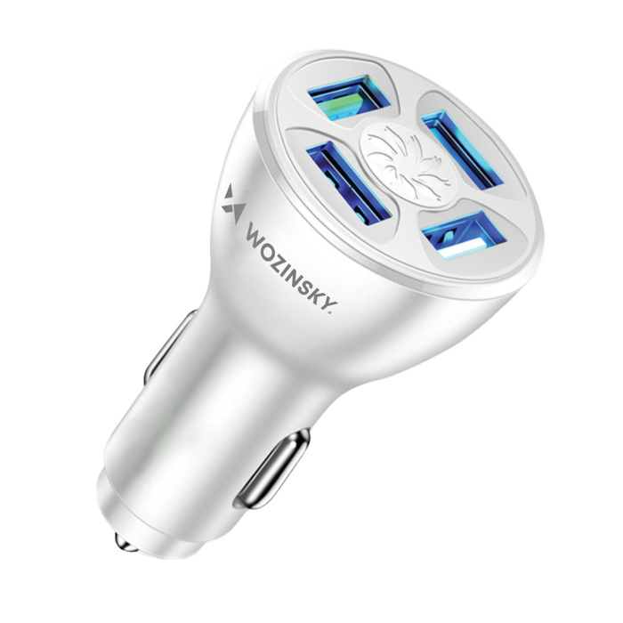 Wozinsky WCCAW 50W 4x USB-A QC nabíječka do auta - bílá