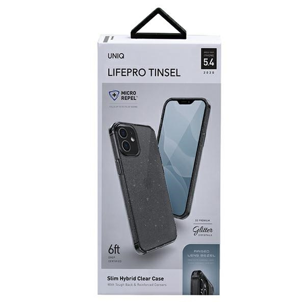 Custodia Uniq LifePro Tinsel iPhone 12 mini 5,4&quot; nera/fumo di vapore