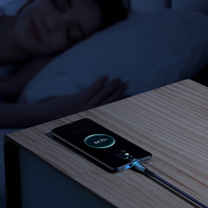 Câble de charge rapide Baseus Glimmer Series USB-A - USB-C 100W 480Mbps 1m bleu