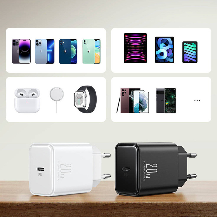 Chargeur Joyroom JR-TCF06 USB C 20W PD | Blanc