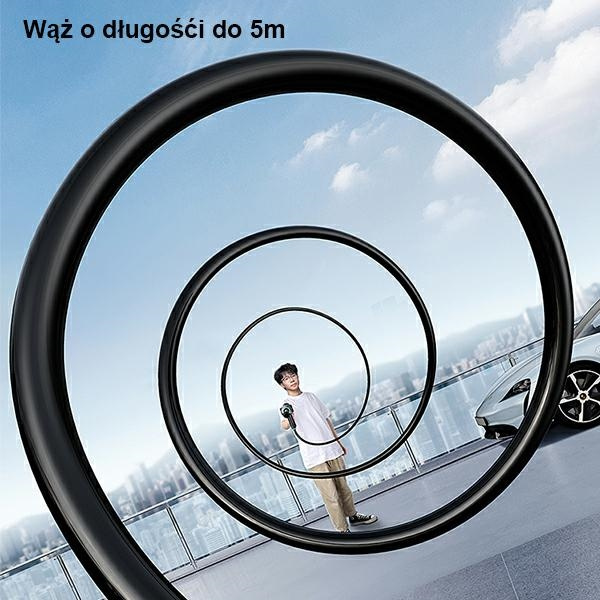 USAMS Hochdruckreiniger 5000 mAh + Gartenschlauch 5m schwarz/schwarz BXXCQ01 (US-ZB252)