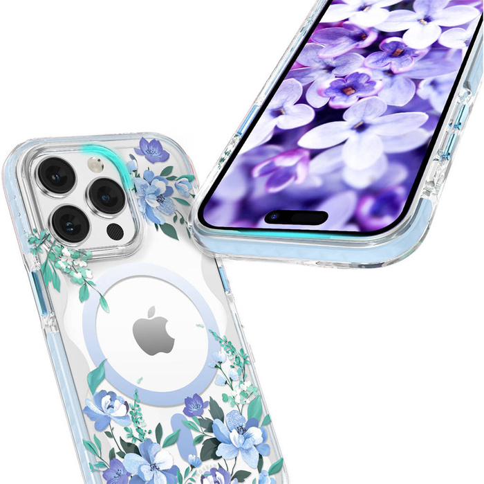 Obal Kingxbar Flora Series Magnetic Obal iPhone 14 Plus MagSafe Zdobené tištěné v květech orchidejí Case