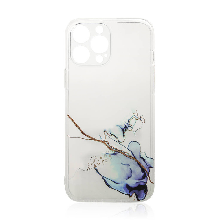 Funda de mármol para iPhone 13 Pro Max Funda de gel Azul mármol