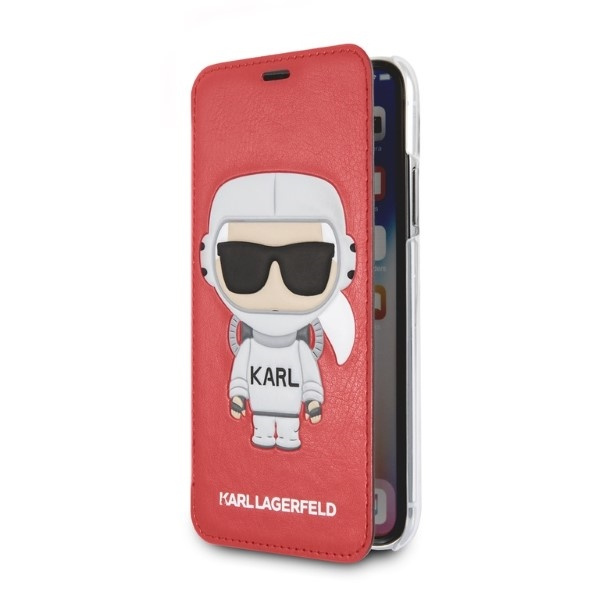 Hülle Karl Lagerfeld Klflbkpxkscore iPhone X/ Xs Bookcase Rot/rot Karl Space Cosmonaut Case