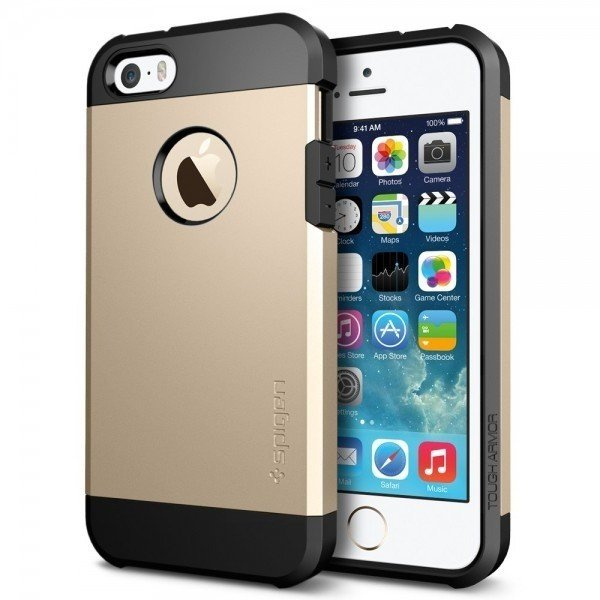 Pouzdro SPIGEN iPhone 5 5S SE Tough Armor Champagne Gold Apple pouzdro