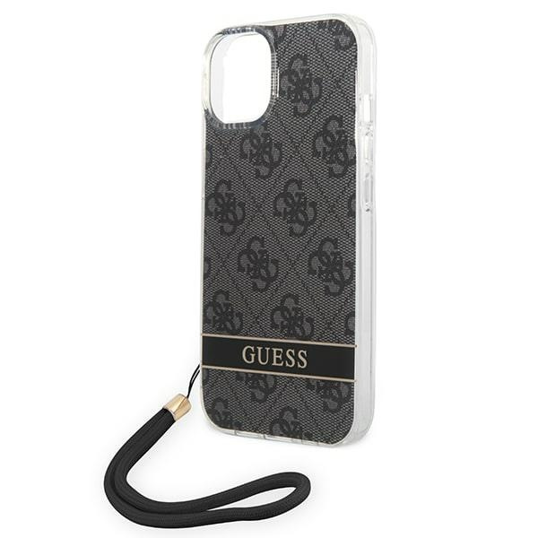 Guess GUOHCP14MH4STK iPhone 14 Plus 6,7" schwarz/schwarz hartcase 4G Print Strap