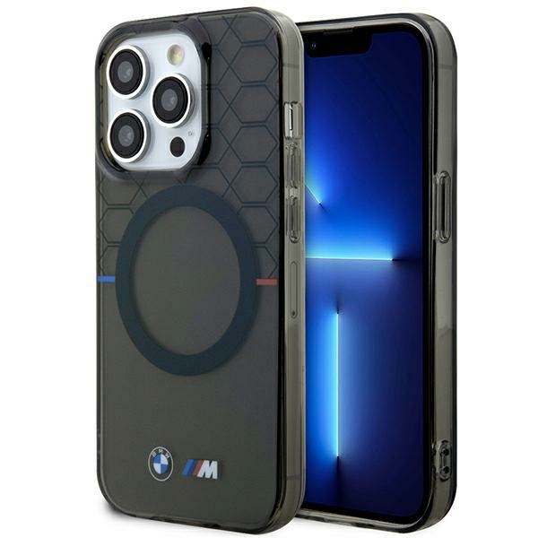 Coque BMW BMHMP14XHGPK iPhone 14 Pro Max 6.7" gris/grey hardcase Pattern MagSafe