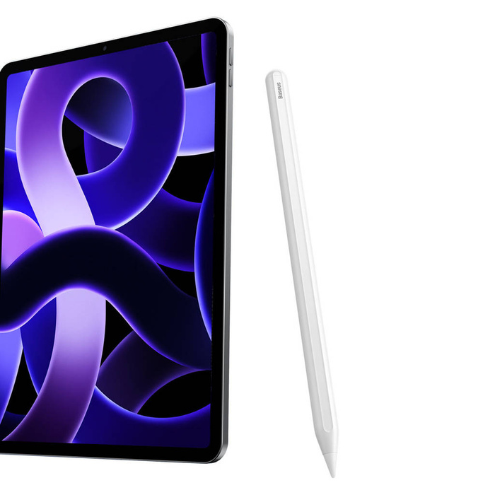 Baseus con carga inalámbrica para iPad blanco + punta reemplazable