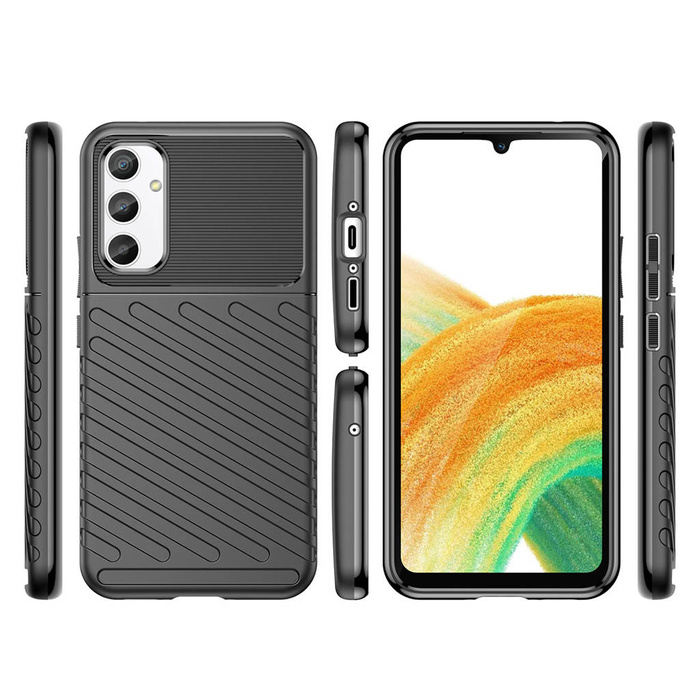Obal Thunder Case obal pro Samsung Galaxy A34 5G silikonový pancéřové pouzdro černé Case