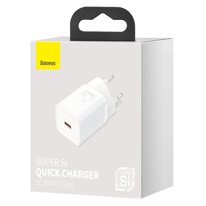 Rýchla Nabíjačka Baseus Super Si 1C USB Typ C 25 W napájanie Quick Charge biela (CCSP020102)