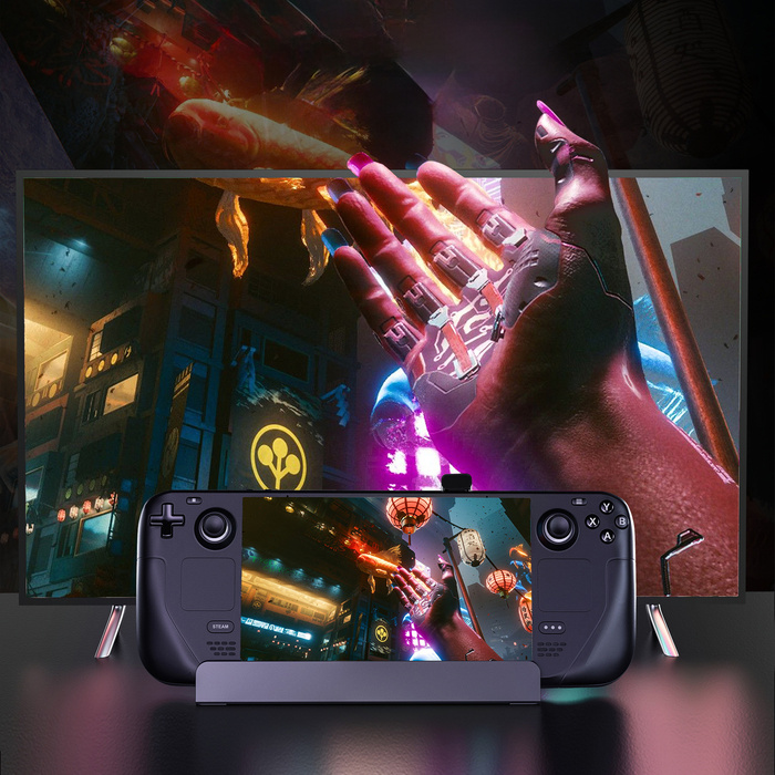 Choetch M52 HUB pro Steam Deck USB-C - USB-C PD/USB-A/HDMI/RJ45 - šedá