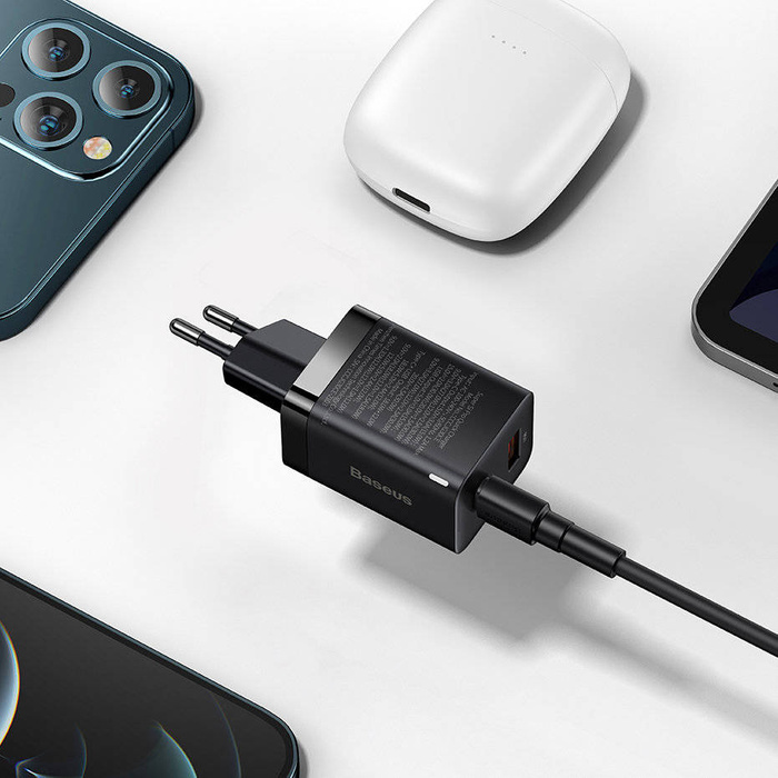 Baseus Super Pro fast wall charger USB / USB Type C 30W Power Delivery Quick Charge black (CCSUPP-E01)
