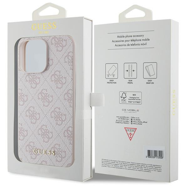 Etui Guess GUHCP15XG4GFPI iPhone 15 Pro Max 6.7" różowy/pink hard case 4G Metal Gold Logo Case