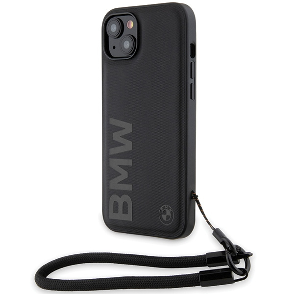 Hülle Bmw Bmhcp15m23rmrlk IPhone 15 Plus / 14 Plus 6.7" Schwarz/schwarz Hardcase Signature Leder Wordmark Cord Case