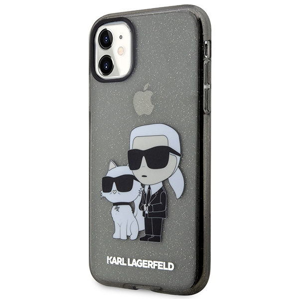 Coque Karl Lagerfeld iPhone 11 / Xr 6.1" noir/noircase Gliter Karl&Choupette