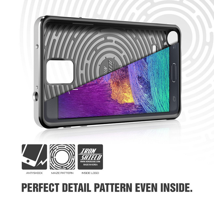 Coque Samsung Galaxy Note 4 VERUS Iron Shield Silver As Spigen SGP Cover