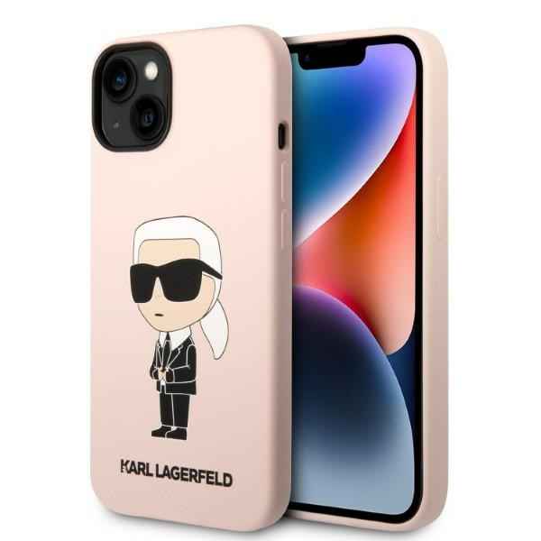 Karl Lagerfeld KLHMP14SSNIKBCP iPhone 14 6,1" hardcase pink/pink Silicone Ikonik MagSafe