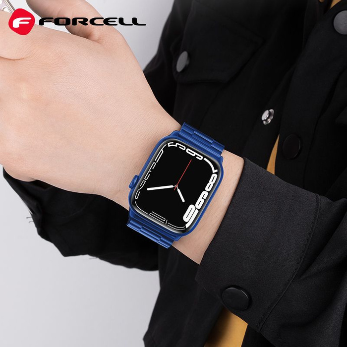 Pasek do Apple Watch Forcell F-Design FA10 zatrzask stal 38 / 40 / 41 mm niebieski