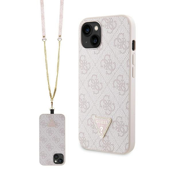 Guess GUHCP14XP4TDSCPP iPhone 14 Pro Max 6.7" rosa/rosa durocase Crossbody 4G Metal Logo
