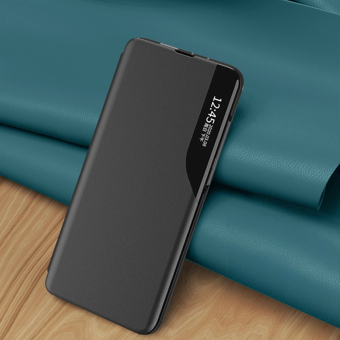 Eco Leather View Case for Samsung Galaxy A16 / A16 5G with Flip and Stand - Black