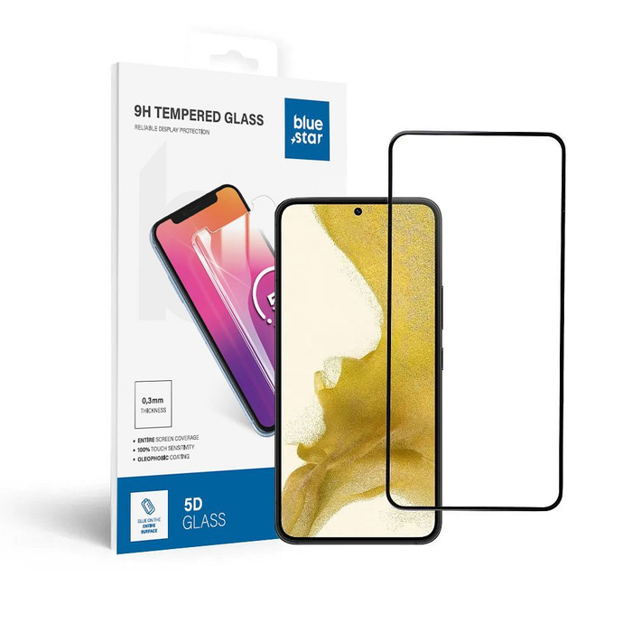 Szkło hartowane do Samsung Galaxy S22 (full glue / case friendly) Blue Star 5D czarne